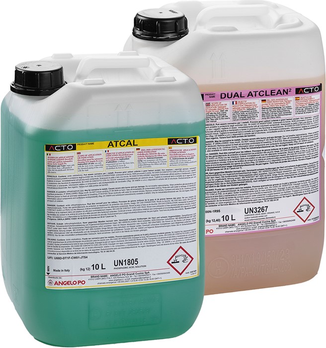KIT DE DÉMARRAGE - DÉTERGENT ET DÉTARTRANT - 1 BIDON 10LT ATCAL + 1 BIDON 10LT DUAL ATCLEAN2