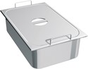 BAC GASTRO INOX AVEC COUVERCLE ET POIGNÉES, GN 2/3