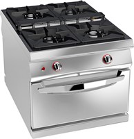 FOURNEAU GAZ 4 FEUX VIFS SUR FOUR GAZ STATIQUE