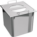 BAC GASTRO INOX AVEC COUVERCLE ET POIGNÉES G.N 1/6