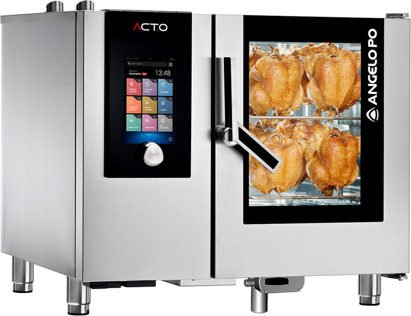 FOUR MIXTE ACT.O POUR CUISSON VOLAILLE ÉLECTRIQUE AVEC DOSEUR POUR LAVAGE AUTOMATIQUE